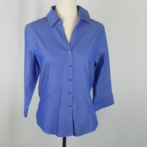 Foxcroft Non Iron Blue Fitted Shirt
